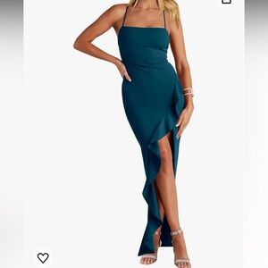 NWT Peacock Blue dress- L